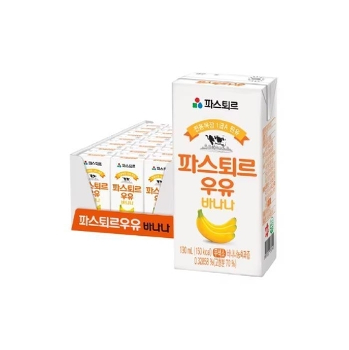 패션플러스 [진이네바구니] 파스퇴르 바나나 우유 190ml x 24개 아이들간식 (44369841)