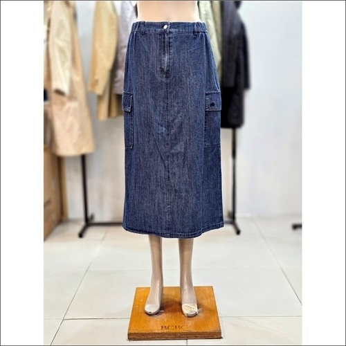 셀러허브 1 BCBG 올앤선드리 세이브존02 뒷밴딩 포켓 데님 스커트  A6M4S278 (49068488)