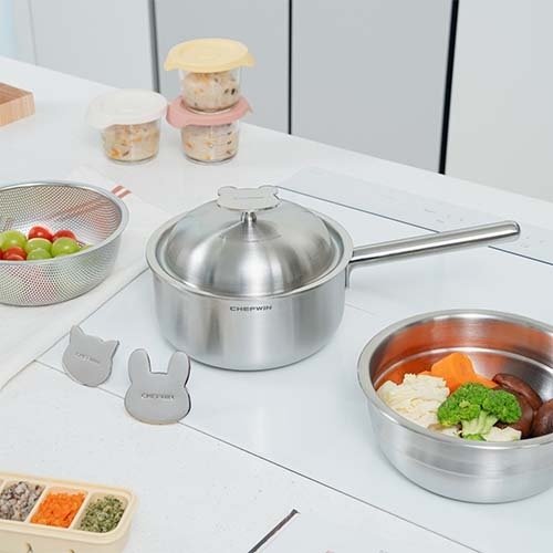 쉐프윈 316 커퍼코어 통5중 18CM 올인원 스마트쿠커 토끼 노브