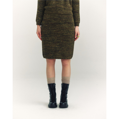 (주)LF 헤지스여성 헤지스 여성 [SET-UP][캐시미어] 멀티그린 변형조직 니트 스커트 (HSSK4D904E2)