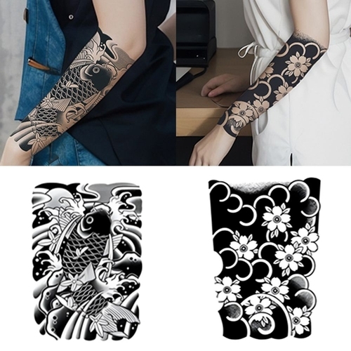 기타 헤나판박이 인스턴트 휴가소품 개성 사쿠라 반팔 타투스티커-WFIQO5N