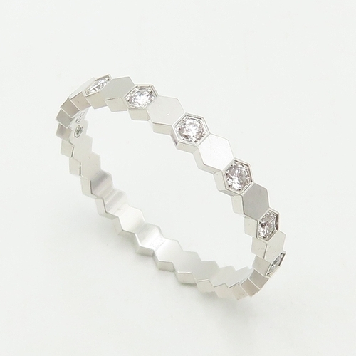 쇼메 고이비토 중고명품 CHAUMET(쇼메) 081890 18K 화이트골드 비 드 쇼메 다이아몬드 14P 2.5MM 반지 - 52호