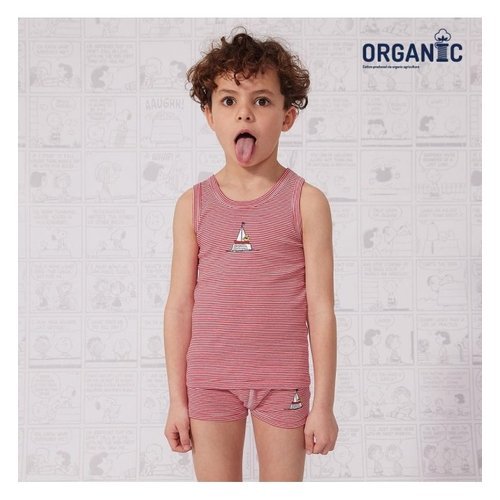 [패션플러스][쁘띠바또] 쁘띠바또X스누피 남아 오가닉 탱크탑 3PACK