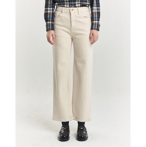 헤지스여성 헤지스 여성 [클리어런스][스테디셀러][기모][세미와이드] 아이보리 에센셜 데님 팬츠 (WSPA4D983IV)