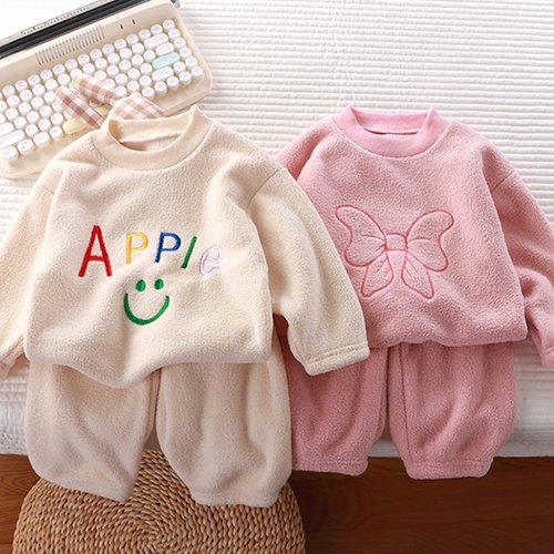 조이멀티 애플리본곰자수 아동 조거 후리스 상하복 205500