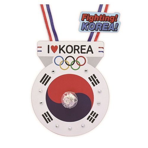 [브이와이][VCMM40O9]힘내요 만들기 대한민국 LED 응원메달(4인용)