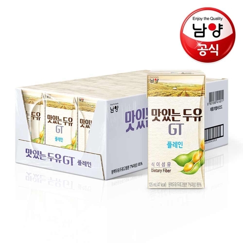 남양 [T] 유통기한임박 남양 맛있는두유GT 플레인 125mlx24팩(22년 4월 19일까지)