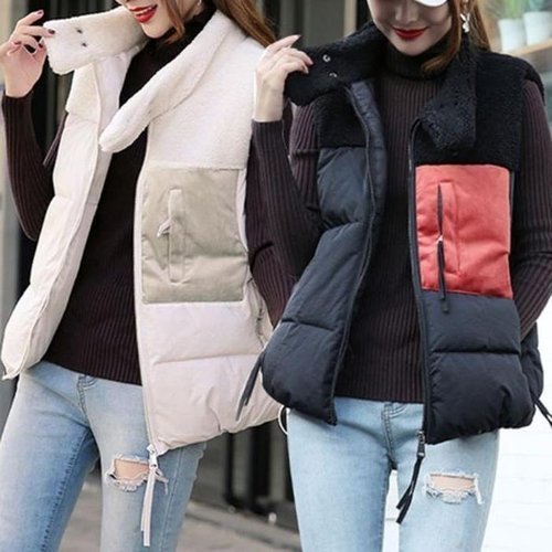 셀러허브 1 [RGK073OR]DK SJ 여성 양털 패딩조끼 후리스 롱패딩 점퍼