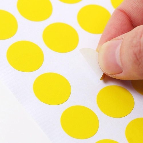 브이와이 [VCMJK496]스티커 옐로우 설문 조사 컬티커 표시 16mm 60매