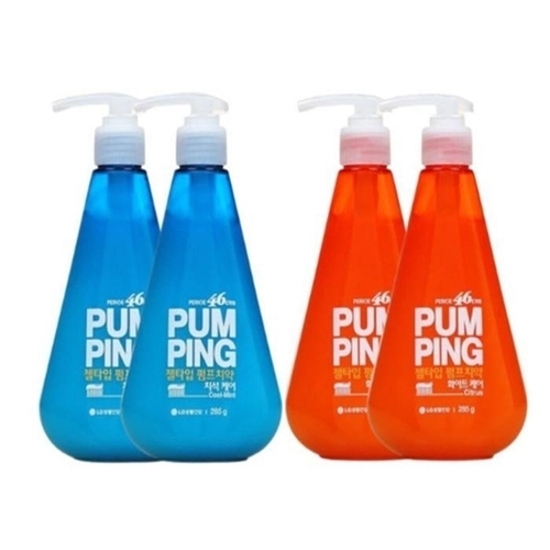 셀러허브 식품 페리오 펌핑치약 285g 4개 (시트러스2개+스피아민트2개)