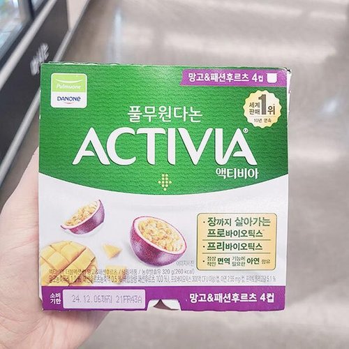 [셀러허브 식품][에이알비티] 풀무원 다논 액티비아 망고 패션후르츠 80g x 4개 89788