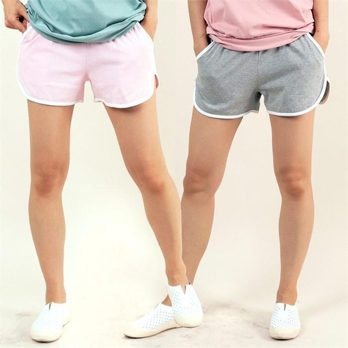 패션플러스 [강물처럼] 빅사이즈 여성 베이비3부배색반바지 WX60B00 큰옷 (6612262A)