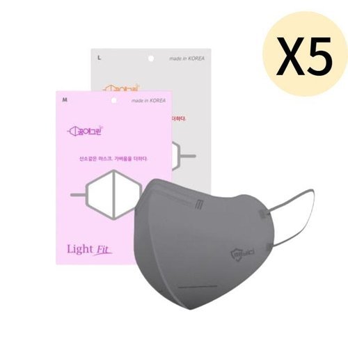 셀러허브 생활리빙 메디치 꿈에그린 KF94 마스크 대형 그레이 200매 X 5 (33268550)
