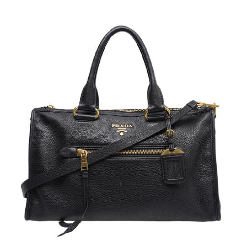 프라다 (중고명품) 프라다 블랙 카프스킨 비텔로 다이노 모터 여성 토트백 BL0805 UWL.. 32457460