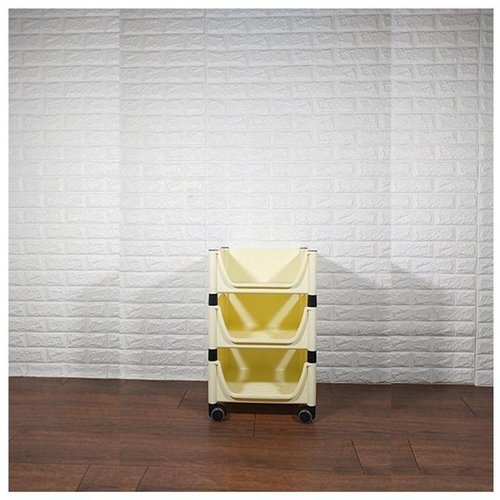 셀러허브 1 [RG64O2O9]적층식 수납박스 3단 아이보리 로라형 수납장