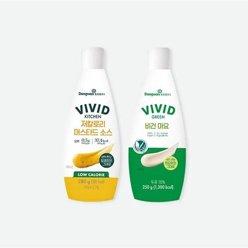 셀러허브 식품 비비드키친 저칼로리 머스타드 280g + 비건마요 250g