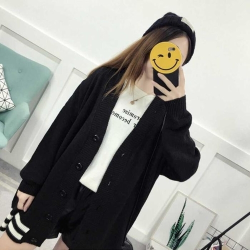 패션플러스 [주식회사 브이와이] [JHP29O2251IB]대학생 캠퍼스 룩 가을 가디건 루즈 스웨터 (29061659A)