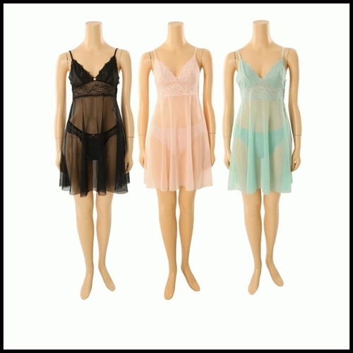 비너스 이벤트 원피스잠옷 여성스러운 레이스 이너웨어 엔틱로즈 풀슬립_SFSD401SSG