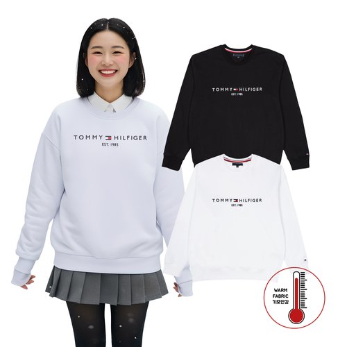 타미힐피거 기모 공용 자수 맨투맨 스웨트셔츠