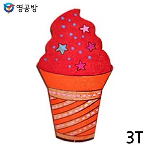 패션플러스 [푸른솔] 영공방 아이스크림 3T (WA-523) (10개입) 연결구멍 (없음X) (체험용 우드아트) (11162798A)