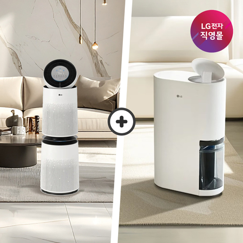 LG전자 직영] [세트] 퓨리케어 공기청정기 플러스 AS235DWSA + 제습기 DQ154MWGA